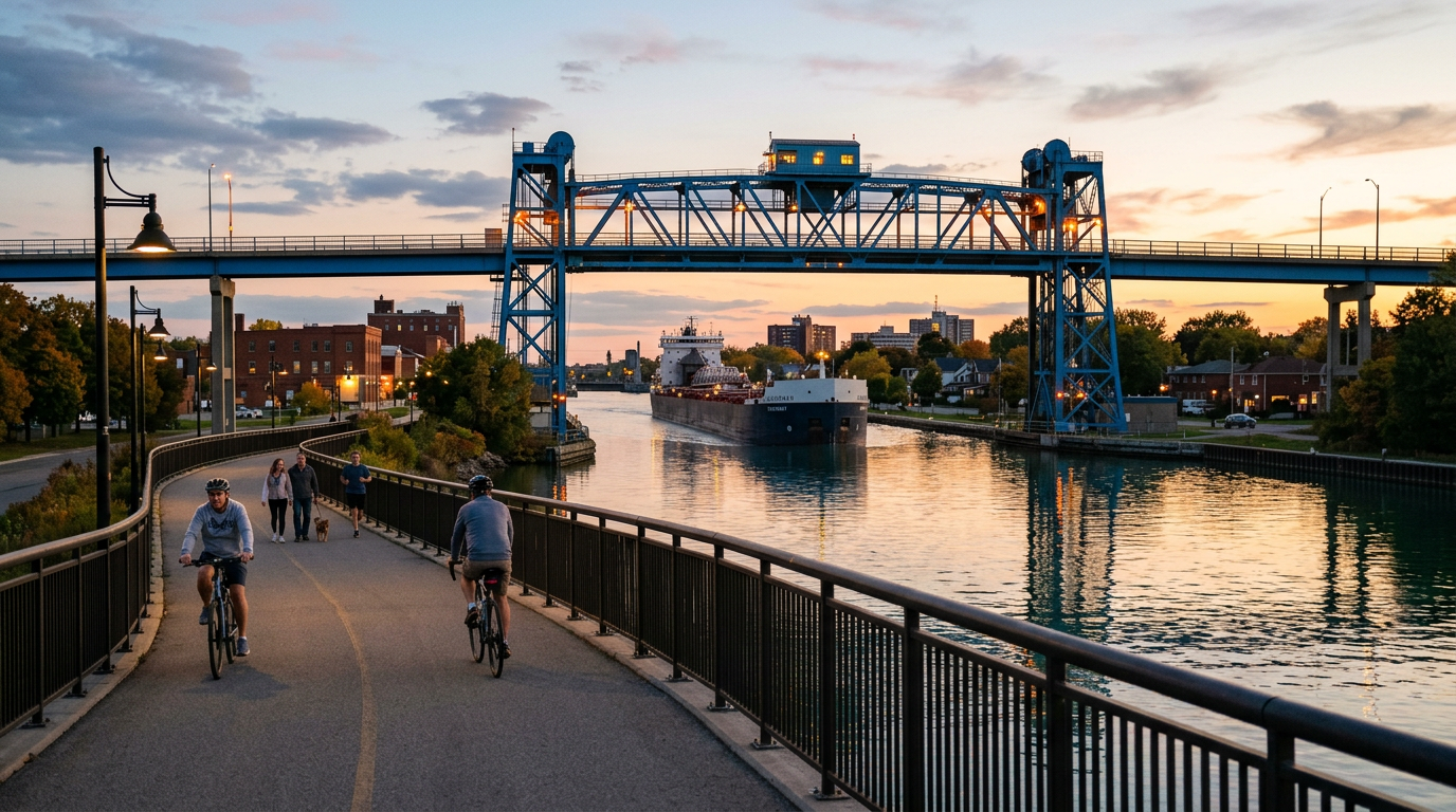 Welland Canal waterway through the Niagara Peninsula